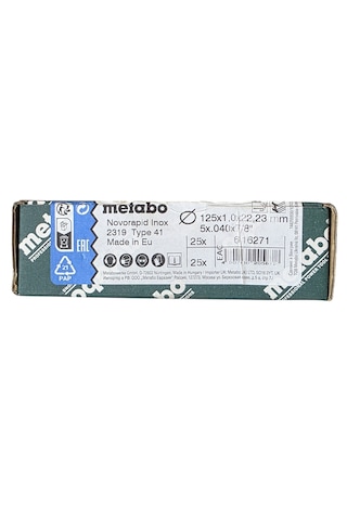 Metabo 616271000 Novorapid 125x1,0x22,23 İnox Kesme Diski 25 Adet