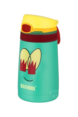 Shamobo Çocuk 350 Ml Pipetli Paslanmaz Çelik Termos Bpa İçermez 7 Renk Açık Yeşil