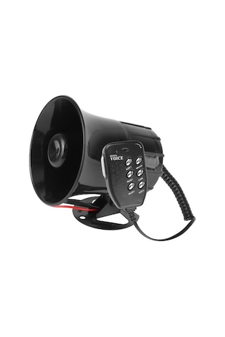 Pazly 6 Ton 120db Araba Alarm Megafon, Havalı Korna, 12v Araçlar İçin 6 Siren Sesli, Yüksek Kaliteli Abs Plastik, Çok Fonksiyonlu