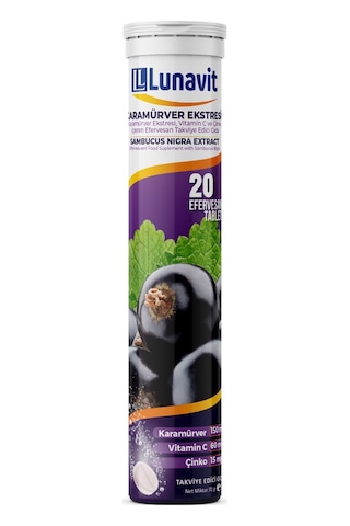 Lunavit Kara Mürver Vitamin C Ve Çinko 20 Efervesan Tablet