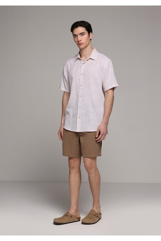 Colin's Colins Regular Fit Shirt Neck Düz Erkek Bej Kısa Kol Gömlek Cl1080095 Q1.v1 Beı