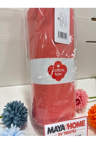 Cotton Box Mercan Battal Çift Kişilik Lastikli Çarşaf Seti 180x200 Çok Renkli