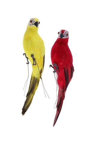 Maotai 2x Papağan Heykel Süs Ağacı Ayakta Hayvan Heykel Dekor