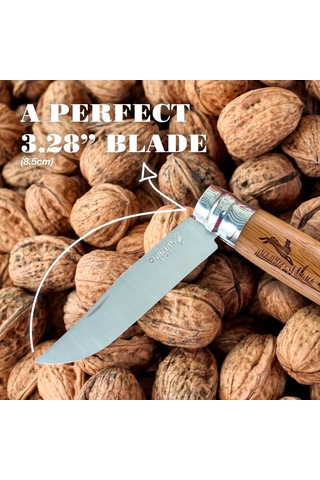 Opinel Inox Meşe Saplı Balık Desenli Paslanmaz Çelik Unisex, Kahverengi, Nr.8 Genel