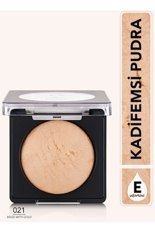 Flormar Yoğun Pigmentli Fırınlanmış Mat Pudra  - Baked Powder - 021 Beige With Gold - 8682536053532