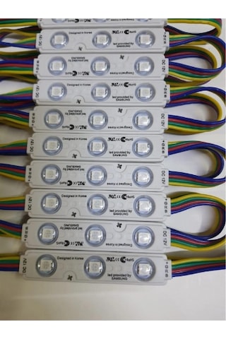 3 Lü Rgb Lensli Modül Led Samsung 12 Volt 0.72 Watt 10 Adet