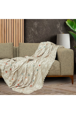 Latuda Concept SoftMicro Etnik ve Zikzak Desenli Boho Koltuk Örtüsü , Kanepe Örtüsü , Koltuk Şalı 130 x 180 CM