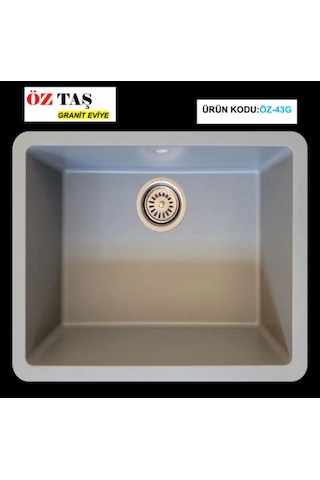 Öztaş ÖZ-43g Granit Mutfak Eviye Gri Tek Gözlü 43 x 55 CM