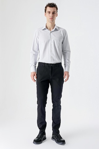 Siyah Armürlü %100 Pamuk Yan Cepli Slim Fit Dar Kesim Casual Pantolon 1003235117-siyah Siyah