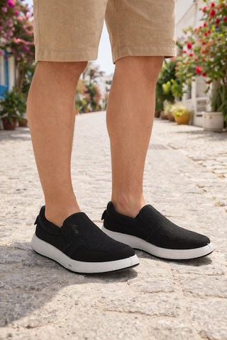 Modaonn Erkek Siyah Sneaker Spor Ayakkabı Bağcıklı Ve Lastikli Günlük Rahat Model