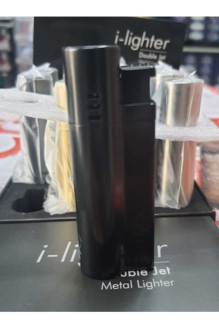 İ-lighter Y-220 Full Metal Siyah Çakmak Açık Gri - Füme
