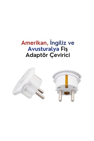 Lexroo Universal Seyahat Adaptörü - Amerikan, İngiliz Ve Avustralya Fişi Dönüştürücü