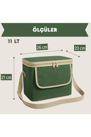 11 Lt Midi Lux Outdoor Kamp Termal Çanta-292 Koyu Yeşil