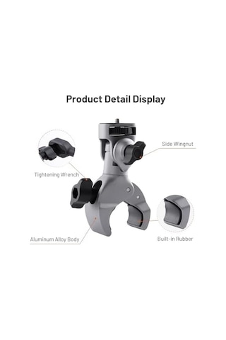 Pgytech Caplock Süper Kelepçe Motosiklet Alüminyum Alaşımlı Fırça Tutucu Insta360 X5 İçin, Gopro Hero İçin 1/4 İnç Vidalı Yengeç Pense, Djı Osmo 360/cep/aksiyon Ve Diğer Aksesuarlar İçin