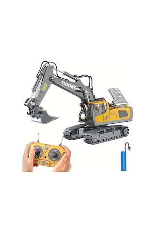 Uzaktan Kumandalı Ekskavatör Full Fonksiyon 11 Kanallı Alaşımlı Metal Yapı, 2.4ghz Kablosuz, Usb Şar