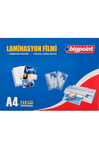 Bigpoint Laminasyon Filmi A4 125 Mikron 100'lü  Kutu