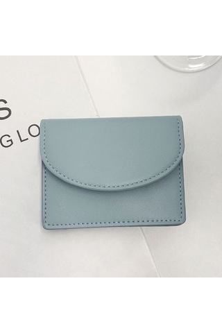 Dachuang Basit Düz Renkli Öğrenci Çantası Macaron Renk Büyük Kapasiteli Para Kart Kartları Paraları İçin Kısa Çanta Blue