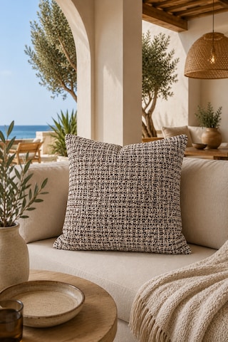 Fuly Consept Coastweave Terra Dekoratif Kırlent Kılıfı Kahve Bej Dokuma Görünümlü Modern Kırlent Çok Renkli
