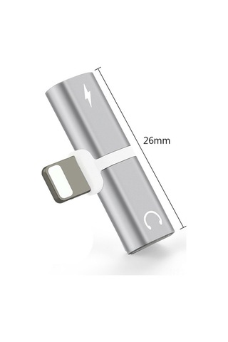 Sandwich İphone Uyumlu 7/8 Plus Ve X İçin Çift Lightning Adaptörü, Müzik Dinleme, Şarj, Arama, Veri Transferi İle Aluminum Min