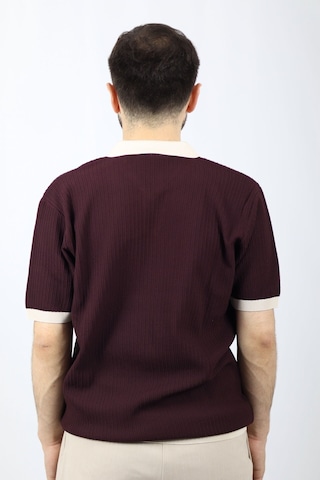Ventov Polo V Yaka Fitilli Erkek Triko Vtr2602 Bordo