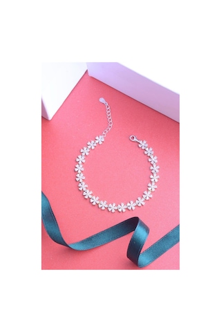 Innuendo Jewelry 925 Ayar Gümüş Sıralı Papatya Bileklik Gümüş