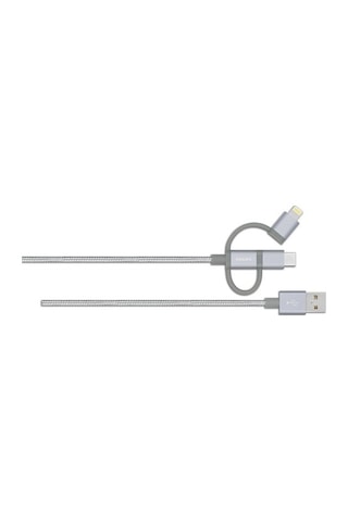 Philips Uyumlu Dlc2608Sr Lightning & Usb C - Örme Şarj & Data Kablosu