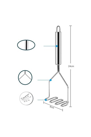Ergonomik Tutma Saplı Patates Ezici Paslanmaz Çelik Patates Ezeceği Dayanıklı Patates Ezecek Çelik