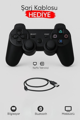Ps3 Kablosuz Oyun Kolu Şarjlı Bluetooth Gamepad Joystick
