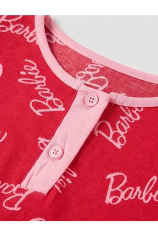 Veraura Lifestyle 6/14 Yaş Yazı Baskılı Pamuk Penye Çocuk Pijama Takımı Fuşya