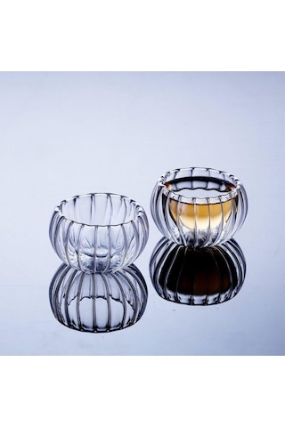 Çift Cidarlı 2 Li Optikli-çizgili-fitilli Mini Sosluk Drajelik Lokumluk 4425 Şeffaf