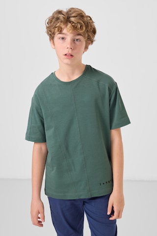 Basic Oversize O Yaka 3lü Paket Siyah-bej-açık Yeşil Erkek Çocuk T-shirt - 11297 Siyah-bej-kaktüs