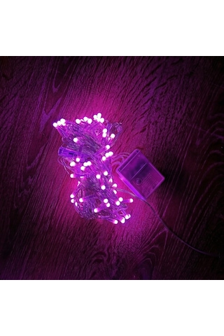 Büro Ev Ofis Dekoru İçin 10mt 100led Şeffaf Kablo Damla Uçlu Pembe Işık Aydınlatma Diğer