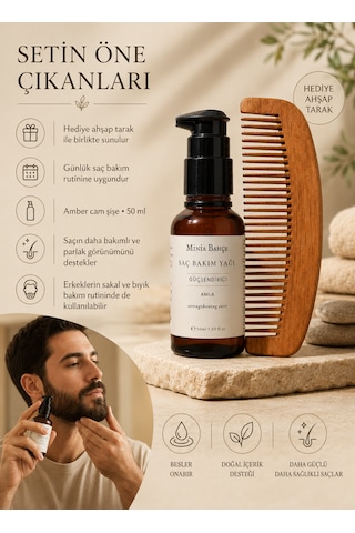 Minia Bahçe Amla Yağı 50 ML + Ahşap Tarak