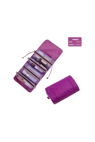 4'lü Kadın Kozmetik Çantası, Fermuarlı, Ayrılabilir, Katlanabilir, Makyaj Fırça Çantası 5