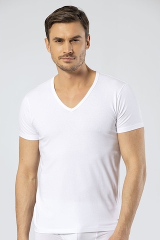 Cacharel V Yaka Kısa Kollu T-Shirt Fanila - 536858072