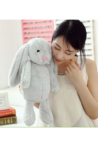 Uyku Arkadaşım Uzun Kulak Bunny Peluş Tavşan 65 Cm Gri