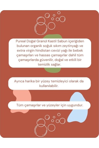 Pureal Doğal Granül Kastil Çamaşır Sabunu 1 Kg