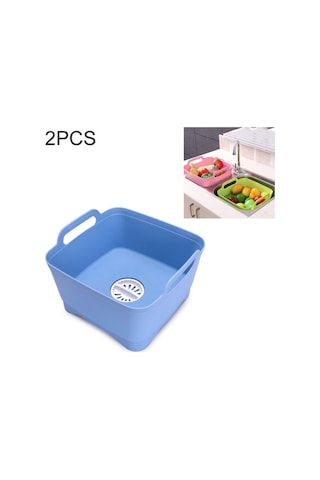 Dancemonkey 2 Adet Pratik Mutfak Plastik Sebze Yıkama Sepeti Ahşap