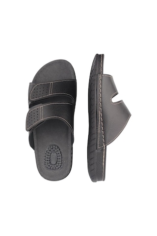 Gezer Yazlık İki Toka Ayarlanabilir Masaj Taban Erkek Terlik (554551866) Siyah