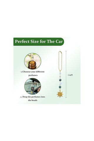 Geeksen Bohemian Tarz Yeşil Ve Altın İki Renkli El Yapımı Kristal Araç Geribakış Aynası Asısı