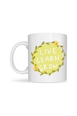 Northcity Yaşa, Öğren, Geliş Motivasyon Kupası Live Learn Grow Porselen Kahve Kasesi Pursel