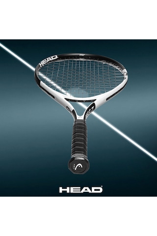 Head Geo Speed Yetişkin Tenis Raketi - Ön Sinirli Kafa Işık Dengesi 27,5 İnç Raket - 4 3/8 Kavrama, Siyah/beyaz