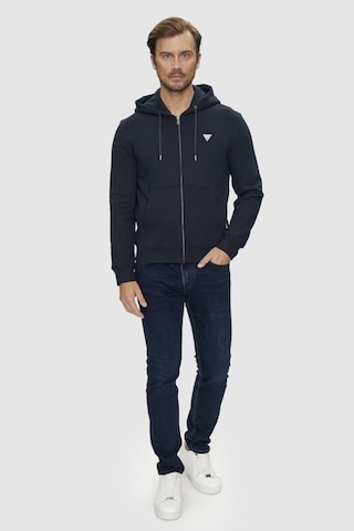Guess Erkek Gj İnce Fermuar Kapüşonlu Sweatshirt - Lacivert Lacivert