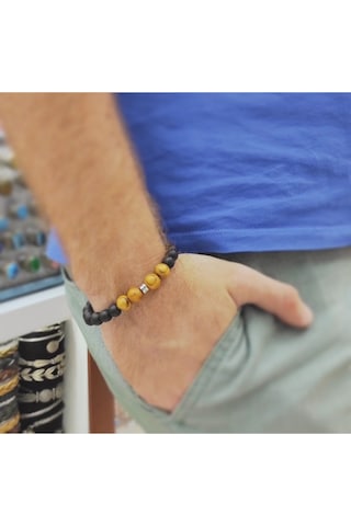 Oriental Kuyumculuk Jewellery Oniks Wood Ahşap Doğal Taş Bileklik Siyah