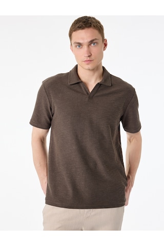 Koton Regular Fit Kısa Kollu Basic Polo Yaka Tişört Kahverengi 6sam10426mk Kahve