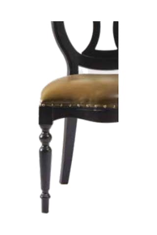 Bengimobilya Sandalye Zus004 Klasik Model Bej Suni Deri Kumaş Parlak Siyah Ren