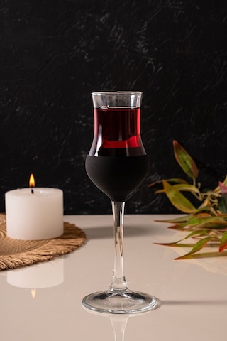 Mest 6 Adet Ayaklı Siyah Mat Kahve Yanı Su Bardağı Seti 95cc Siyah Mat