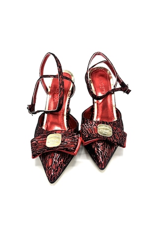 Nostra Shoes Kırmızı Mira Kadın Topuklu Ayakkabı Kırmızı Zebra