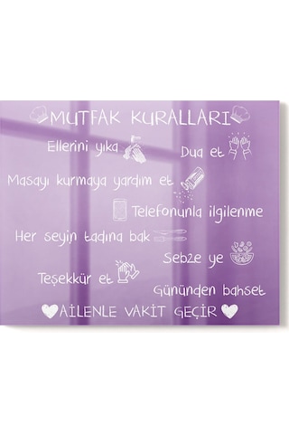 Premium Mutfak Cam Ocak Arkası Koruyucu Tezgah Ankastre Arkası Koruyucu 50x60cm Mutfak Kuralları