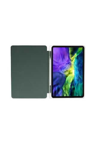 Apple Uyumlu  iPad Pro 11 2018 Kılıf Kalemlikli Mars Tablet Kılıfı - Koyu Yeşil Diğer